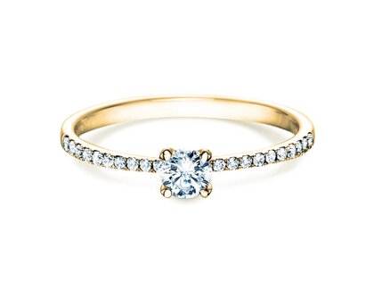 Engagement ring Grace Petite in 18K yellow gold with diamonds 0.43ct G/SI