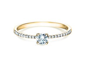 Engagement ring Grace Petite in 18K yellow gold with diamonds 0.43ct G/SI