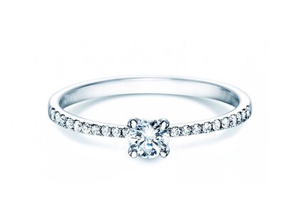 Engagement ring Grace Petite in 18K white gold with diamonds 0.43ct G/SI