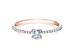 Engagement ring Grace Petite in 18K rosé gold with diamonds 0.43ct G/SI