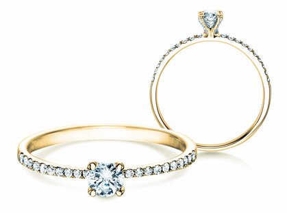 Engagement ring Grace Petite in 18K yellow gold with diamonds 0.43ct G/SI