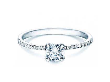 Engagement ring Grace in 18K white gold with diamonds 0.70ct G/SI