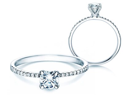 Engagement ring Grace in 18K white gold with diamonds 0.70ct G/SI
