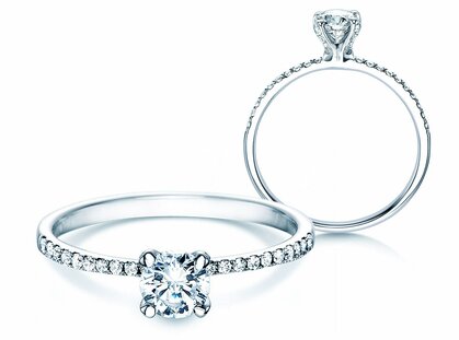 Engagement ring Grace in 18K white gold with diamonds 0.70ct