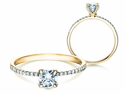 Engagement ring Grace in 18K yellow gold with diamonds 0.70ct