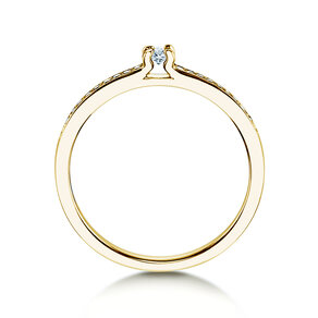 Engagement ring Modern Pavé in 14K yellow gold with diamonds 0.15ct G/SI