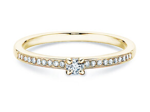Engagement ring Modern Pavé in 14K yellow gold with diamonds 0.15ct G/SI