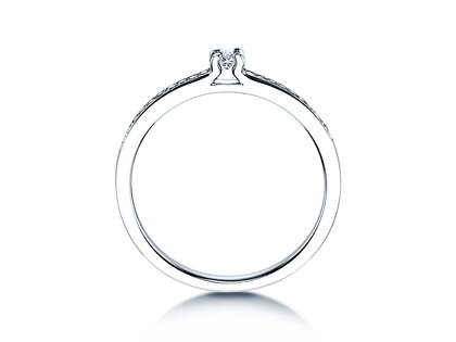 Engagement ring Modern Pavé in 14K white gold with diamonds 0.15ct G/SI