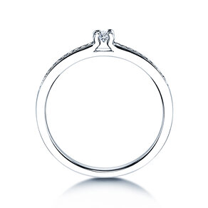 Engagement ring Modern Pavé in 14K white gold with diamonds 0.15ct G/SI