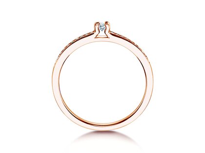 Engagement ring Modern Pavé in 18K rosé gold with diamonds 0.15ct G/SI