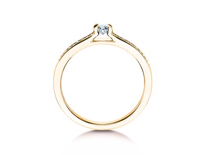 Engagement ring Modern Pavé in 18K yellow gold with diamonds 0.20ct G/SI