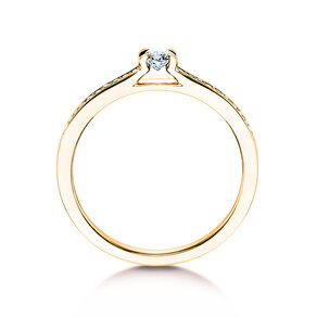 Engagement ring Modern Pavé in 18K yellow gold with diamonds 0.20ct G/SI