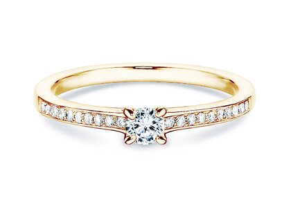 Engagement ring Modern Pavé in 18K yellow gold with diamonds 0.20ct G/SI