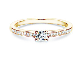 Engagement ring Modern Pavé in 18K yellow gold with diamonds 0.20ct G/SI