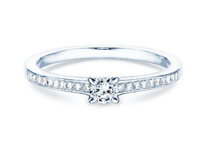 Engagement ring Modern Pavé in 14K white gold with diamonds 0.20ct G/SI