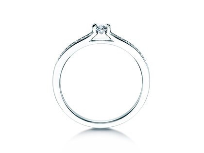 Engagement ring Modern Pavé in 14K white gold with diamonds 0.20ct G/SI