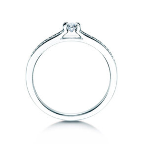 Engagement ring Modern Pavé in 14K white gold with diamonds 0.20ct G/SI