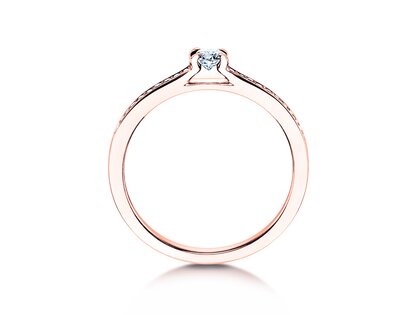 Engagement ring Modern Pavé in 18K rosé gold with diamonds 0.20ct G/SI