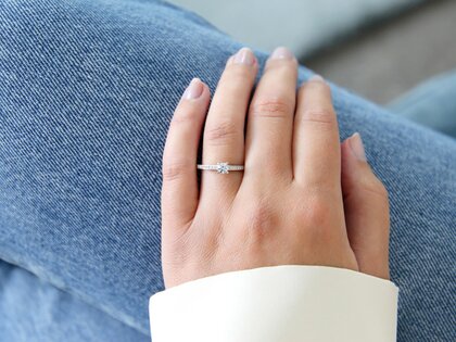 Engagement ring Modern Pavé in platinum 950/- with diamonds 0.25ct G/SI