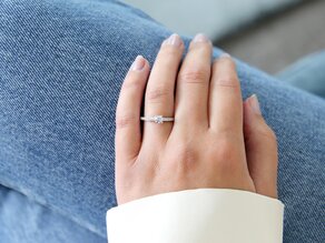 Engagement ring Modern Pavé in platinum 950/- with diamonds 0.25ct G/SI