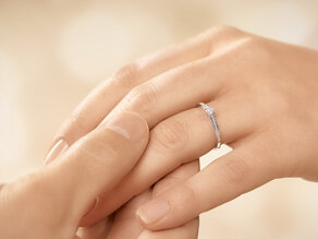Engagement ring Modern Pavé in 18K yellow gold with diamonds 0.25ct G/SI