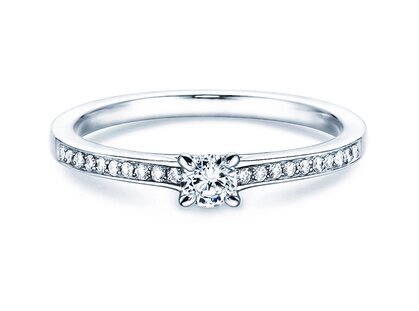 Engagement ring Modern Pavé in 14K white gold with diamonds 0.25ct G/SI