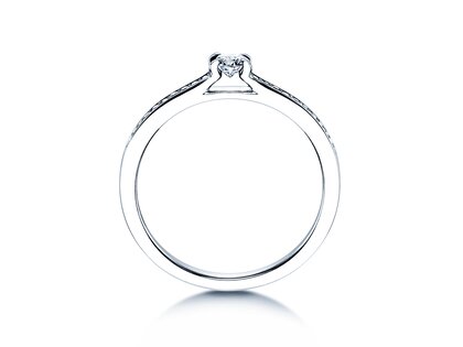 Engagement ring Modern Pavé in platinum 950/- with diamonds 0.25ct G/SI