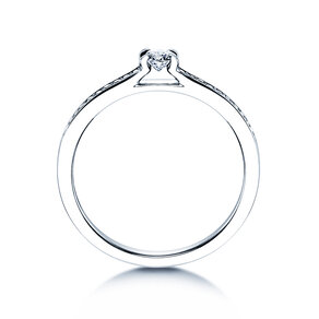 Engagement ring Modern Pavé in platinum 950/- with diamonds 0.25ct G/SI