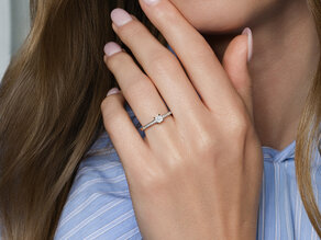 Engagement ring Modern Pavé in 18K yellow gold with diamonds 0.20ct G/SI