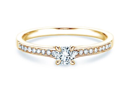 Engagement ring Modern Pavé in 14K yellow gold with diamonds 0.35ct G/SI