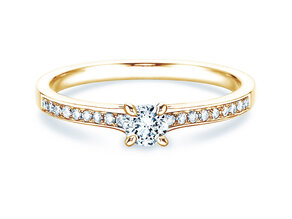 Engagement ring Modern Pavé in 14K yellow gold with diamonds 0.35ct G/SI