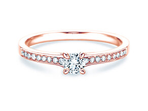 Engagement ring Modern Pavé in 14K rosé gold with diamonds 0.35ct G/SI