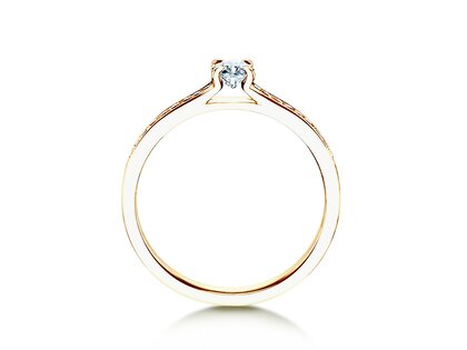Engagement ring Modern Pavé in 14K yellow gold with diamonds 0.35ct G/SI