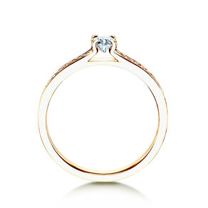 Engagement ring Modern Pavé in 14K yellow gold with diamonds 0.35ct G/SI
