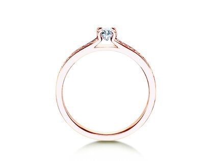 Engagement ring Modern Pavé in 14K rosé gold with diamonds 0.35ct G/SI