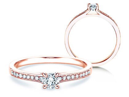 Engagement ring Modern Pavé in 14K rosé gold with diamonds 0.35ct G/SI