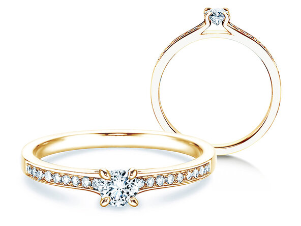 Engagement ring Modern Pavé in 14K yellow gold with diamonds 0.35ct G/SI