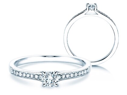 Engagement ring Modern Pavé in 18K white gold with diamonds 0.30ct G/SI