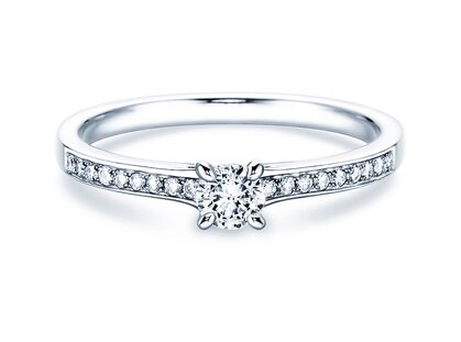 Engagement ring Modern Pavé in platinum