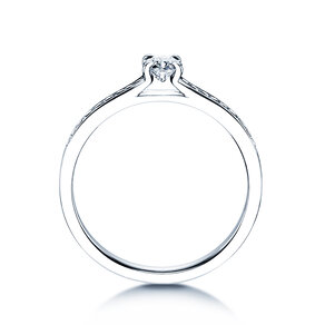 Engagement ring Modern Pavé in 18K white gold with diamonds 0.30ct G/SI