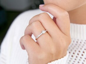 Engagement ring Modern Pavé in 14K white gold with diamonds 0.35ct G/SI