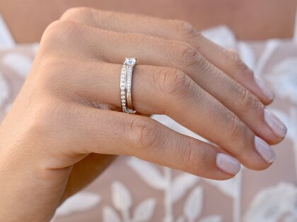 Engagement ring Modern Pavé in 14K white gold with diamonds 0.35ct G/SI