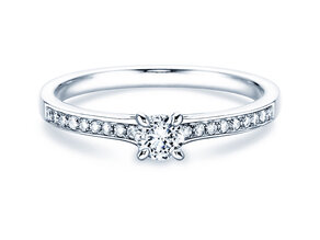 Engagement ring Modern Pavé in 14K white gold with diamonds 0.35ct G/SI