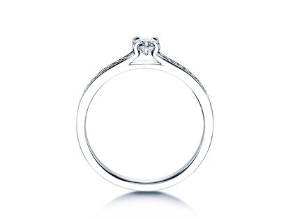 Engagement ring Modern Pavé in 14K white gold with diamonds 0.35ct G/SI