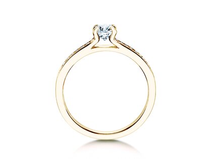 Engagement ring Modern Pavé in yellow gold