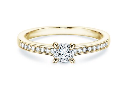Engagement ring Modern Pavé in yellow gold