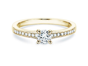 Engagement ring Modern Pavé in yellow gold