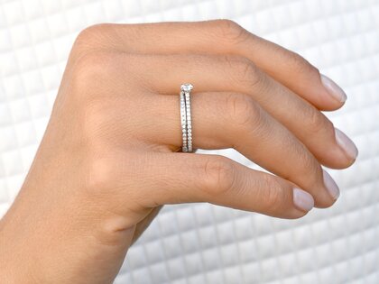 Engagement ring Pure Diamond in 18K white gold with diamonds 0.49ct G/SI