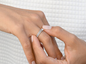 Engagement ring Pure Diamond in 18K white gold with diamonds 0.49ct G/SI