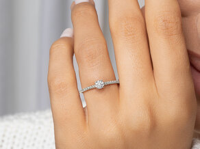 Engagement ring Pure Diamond in 9K rosé gold with diamonds 0.49ct G/SI